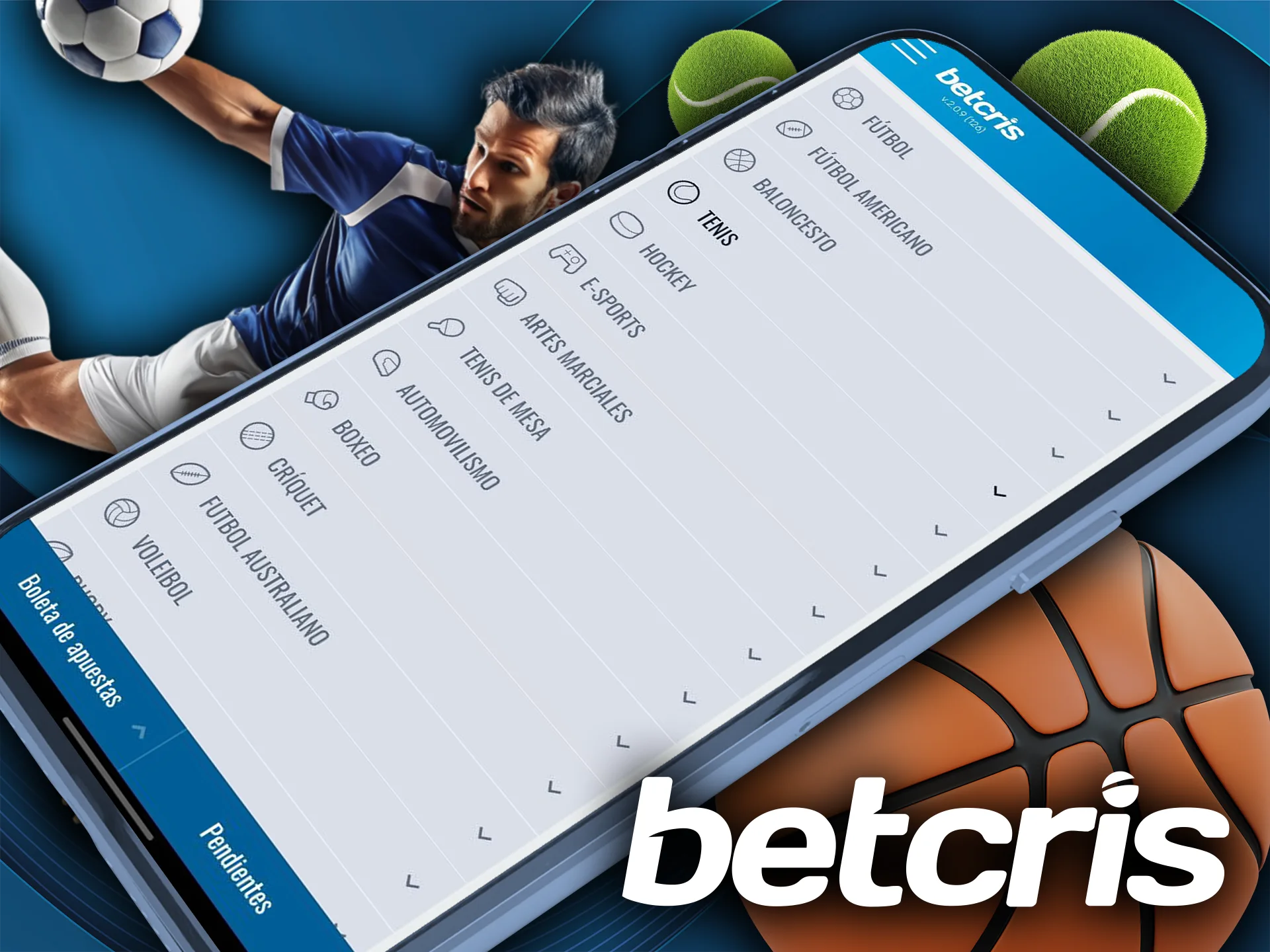 Apuestas deportivas a través de la app Betcris.