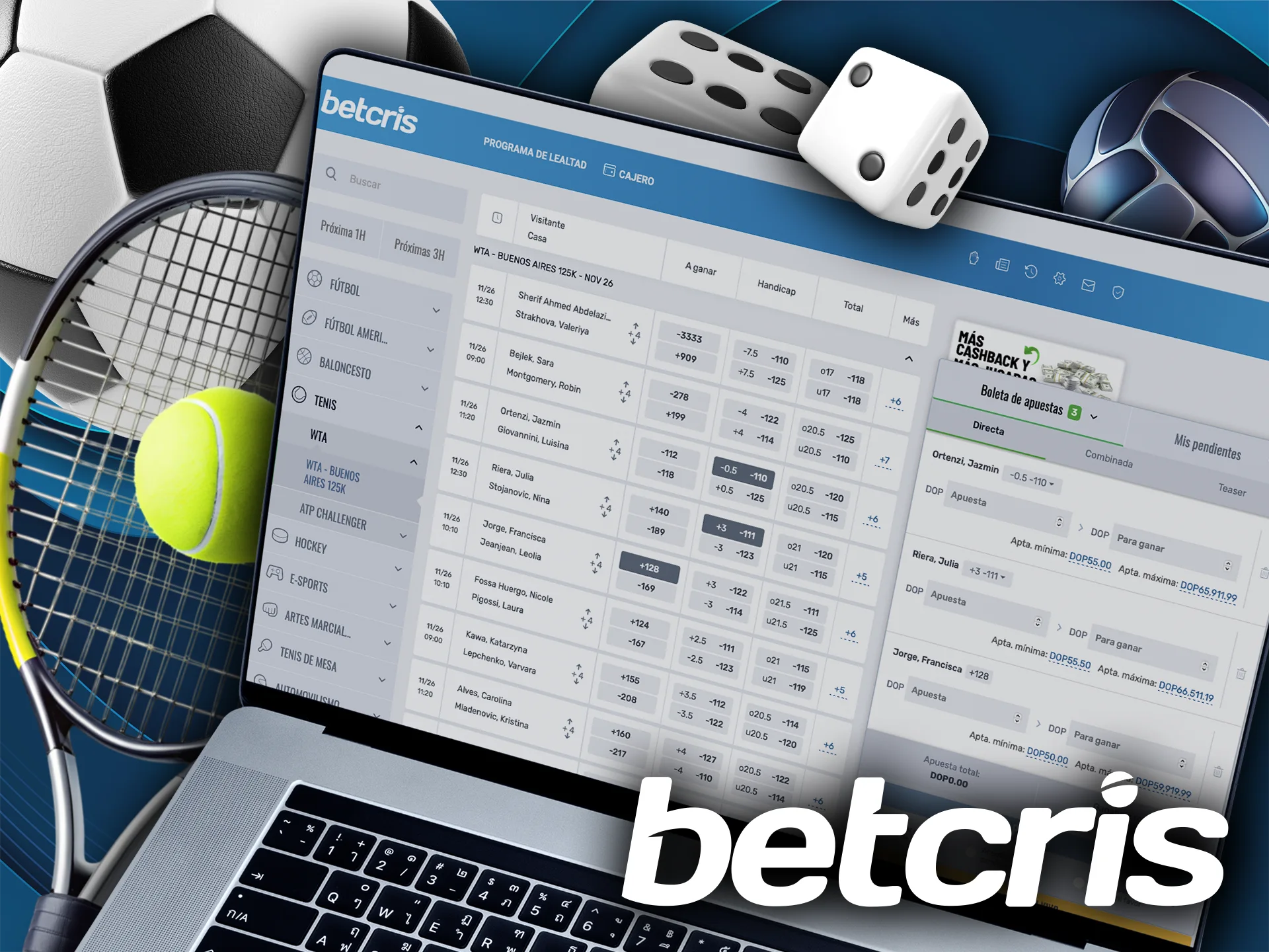 Cómo realizar apuestas en la plataforma Betcris.