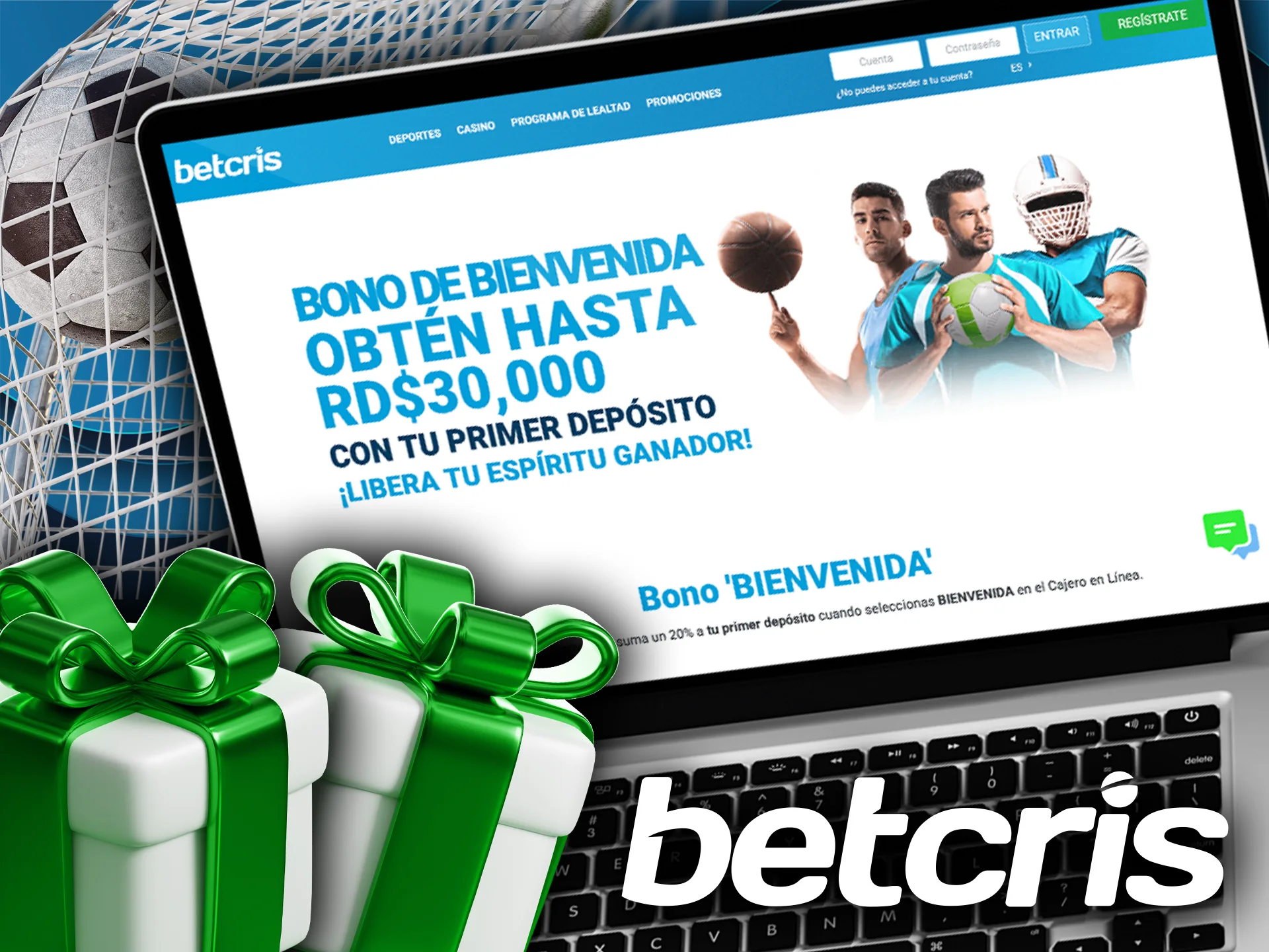 Al registrarse en Betcris, tendrá derecho a recibir un Bono de Bienvenida de Deportes.